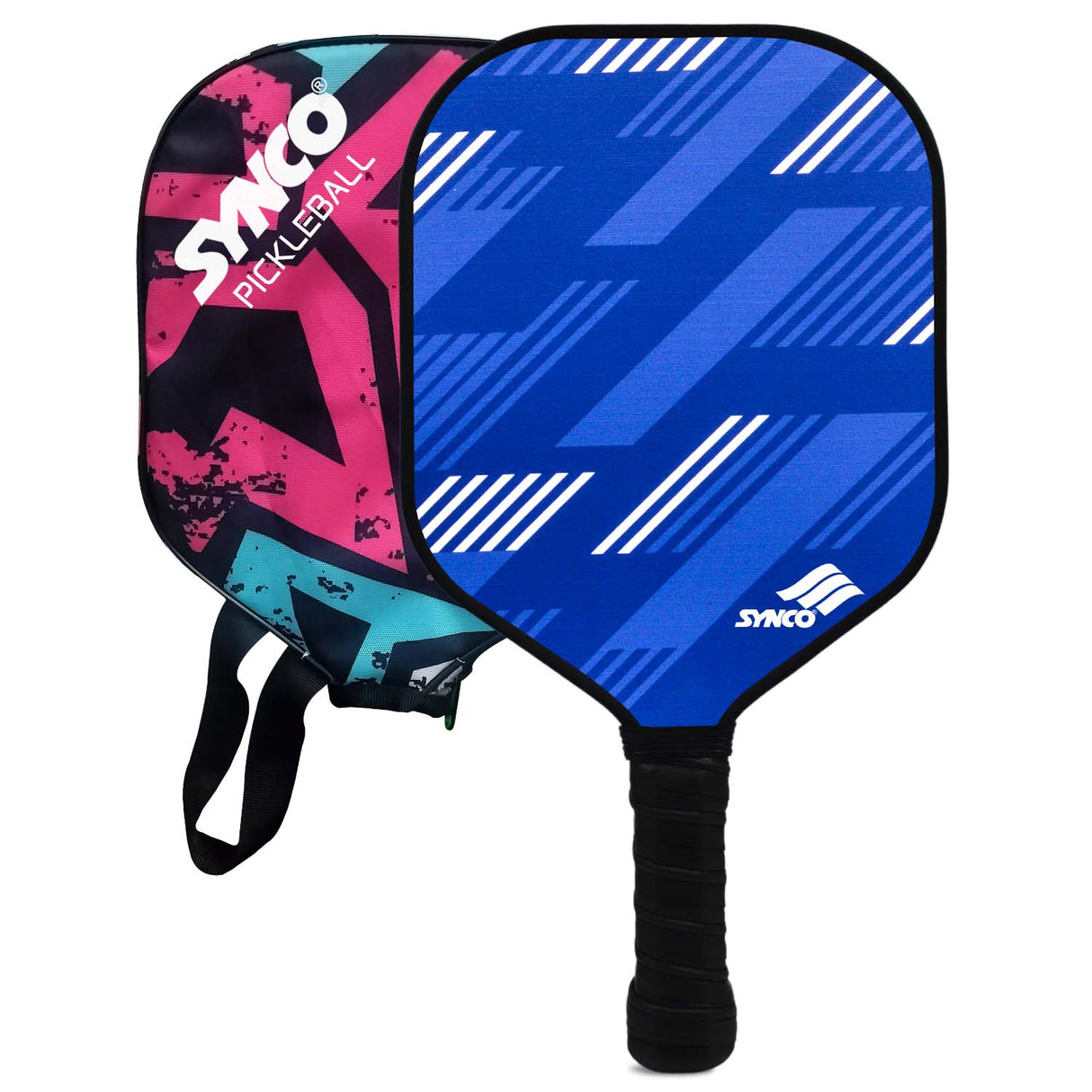 Synco Slash Carbon Fiber Pickleball Paddle (Blue) with Free Cover Bag