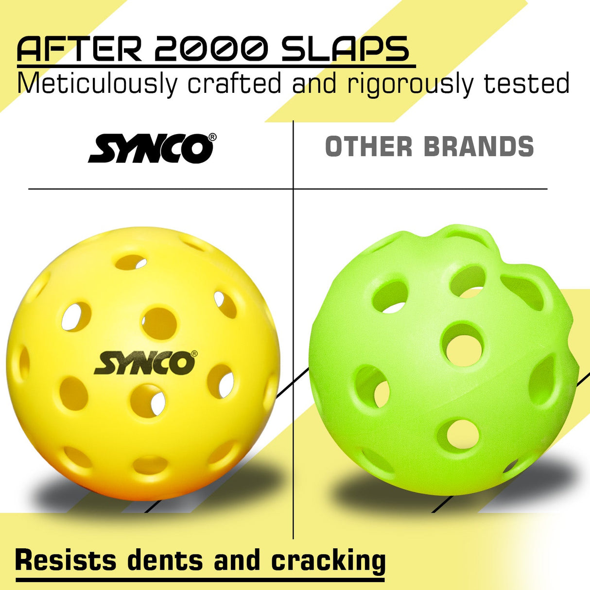 Synco Pickleball Ball S40 | High Performance Outdoor Pickleball | Set of 6
