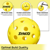 Synco Pickleball Ball S40 | High Performance Outdoor Pickleball | Set of 6