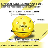 Synco Pickleball Ball S40 | High Performance Outdoor Pickleball | Set of 6