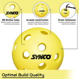 Synco Pickleball Ball S26 | High Performance Indoor Pickleball | Set of 6