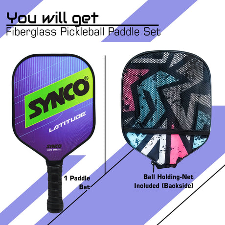 Synco Pickleball Paddle Latitude Blue | Pickleball Racket Lightweight with 16mm Thickness