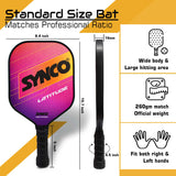 Synco Pickleball Paddle Set Latitude Pink | 2 Pickleball Rackets and 4 Pickleballs with Carry Bag | Fiberglass Lightweight Racket with Cushion Comfort Grip