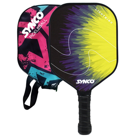 Synco Pickleball Paddle Lightning Yellow | Pickleball Racket Lightweight with 12mm Thickness