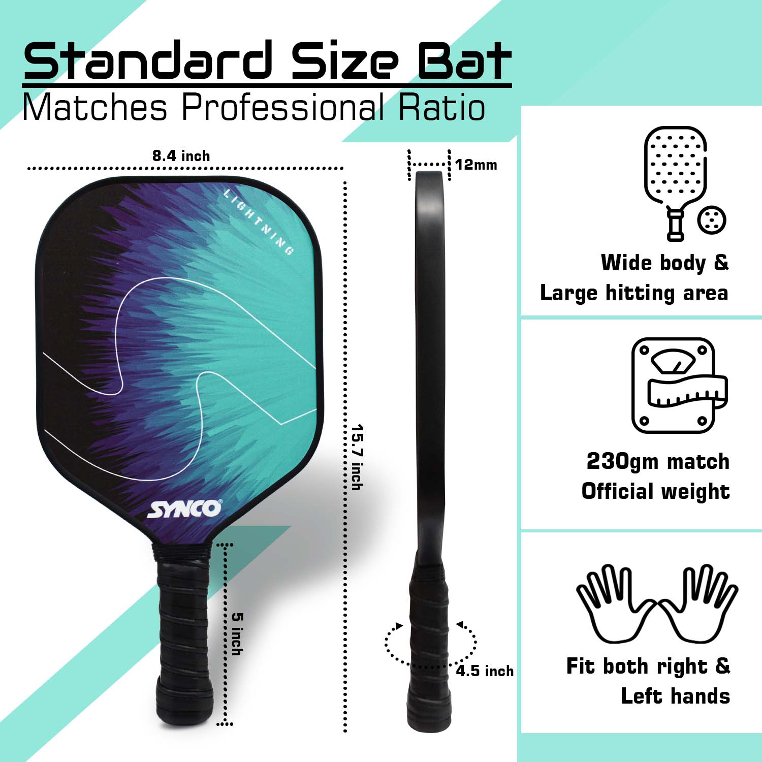 Synco Pickleball Paddle Lightning Blue