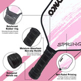 Synco Pickleball Paddle Set Spring Pink | 2 Pickleball Rackets and 4 Pickleballs with Carry Bag | Fiberglass Lightweight Racket with Cushion Comfort Grip