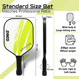 Synco Pickleball Paddle Set Spring Green | 1 Pickleball Rackets and 2 Pickleballs with Carry Bag | Fiberglass Lightweight Racket with Cushion Comfort Grip