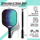 Synco Pickleball Paddle Set Lightning Blue | 2 Pickleball Rackets and 4 Pickleballs with Carry Bag | Fiberglass Lightweight Racket with Cushion Comfort Grip
