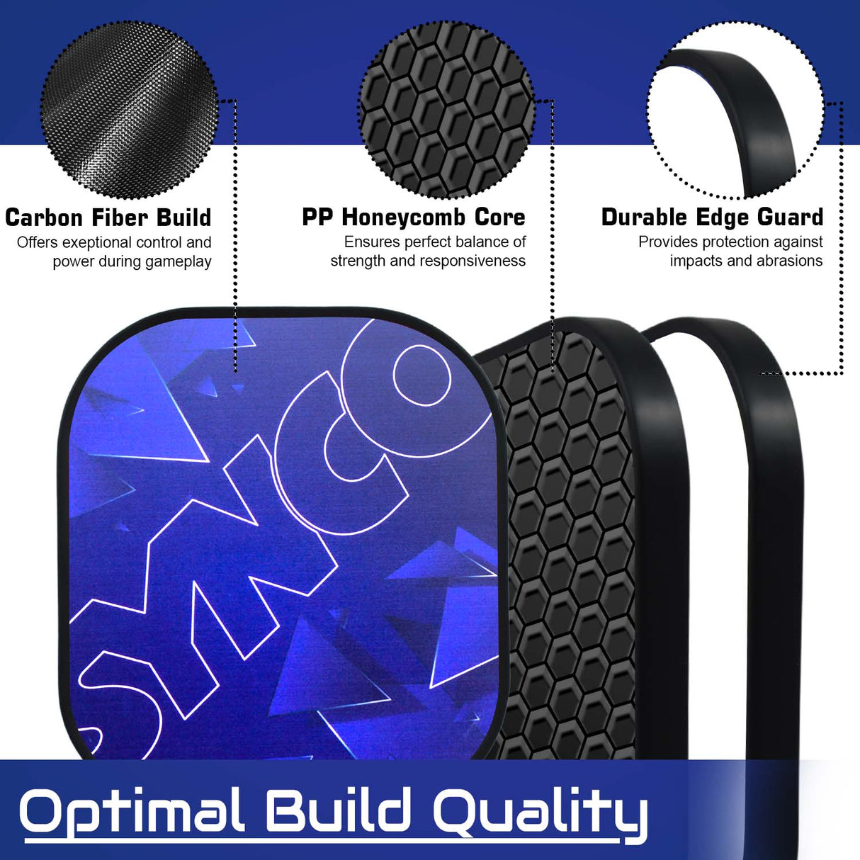 Synco Glory Carbon Fiber Pickleball Paddle | High Performance Pickleball Racket with Free Cover Bag