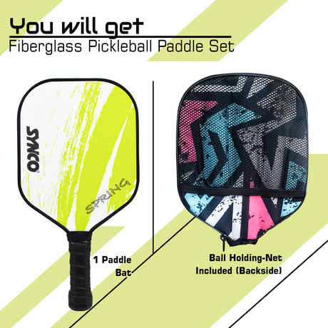 Synco Pickleball Paddle Spring Green | Pickleball Racket Lightweight with 12mm Thickness