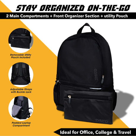 Synco Premia Laptop Backpack (M) Black
