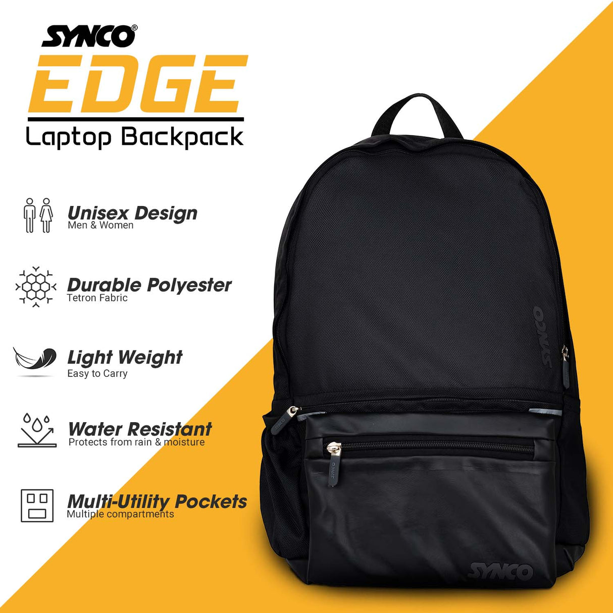 Synco Premia Laptop Backpack (M) Black