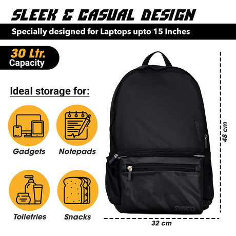 Synco Premia Laptop Backpack (M) Black
