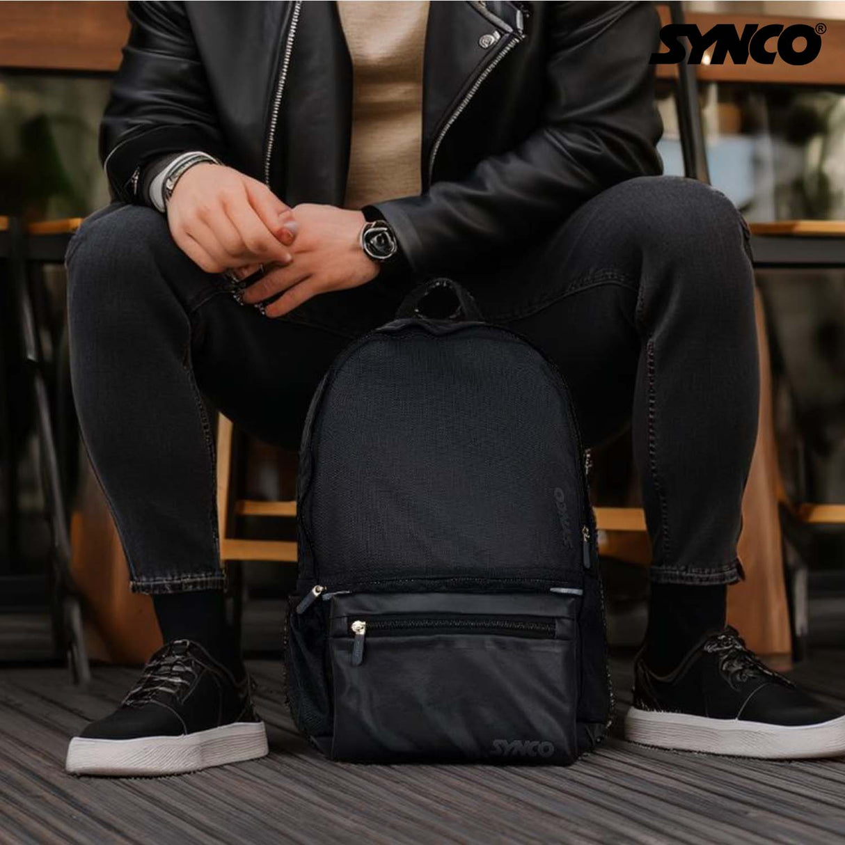 Synco Premia Laptop Backpack (M) Black