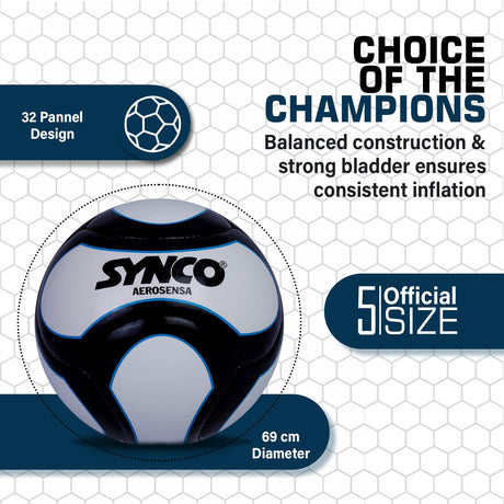 SYNCO Professional World Cup AEROSENSA TPU 6 Panel Football | Soccer Ball Size-5