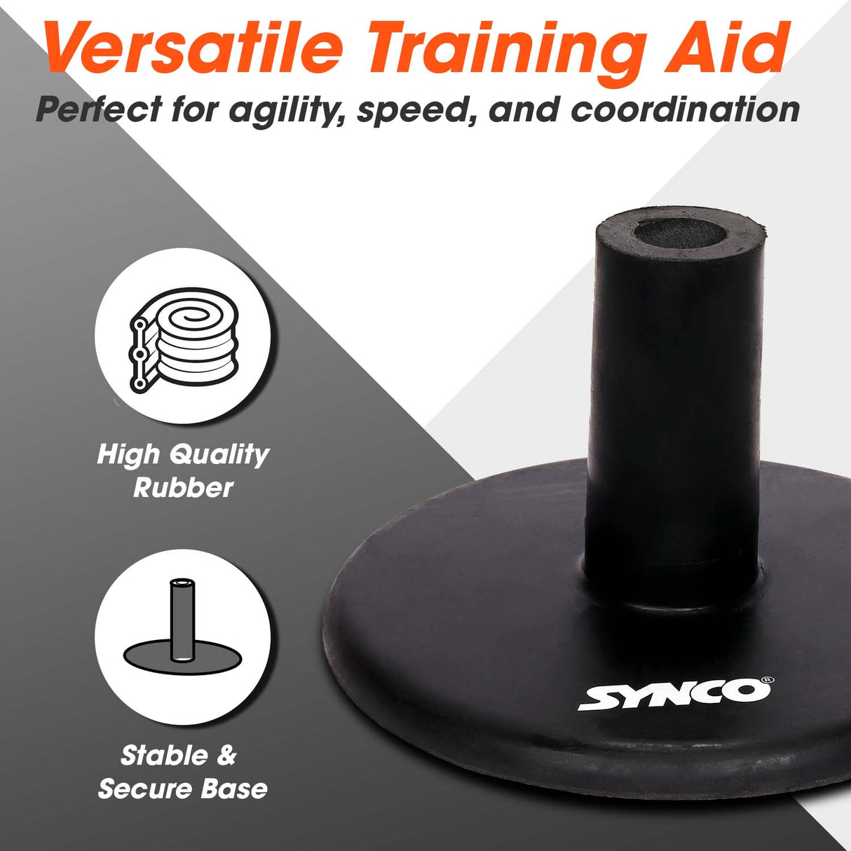 Synco Rubber Base for Spiked Pole (1.5 kg) Black