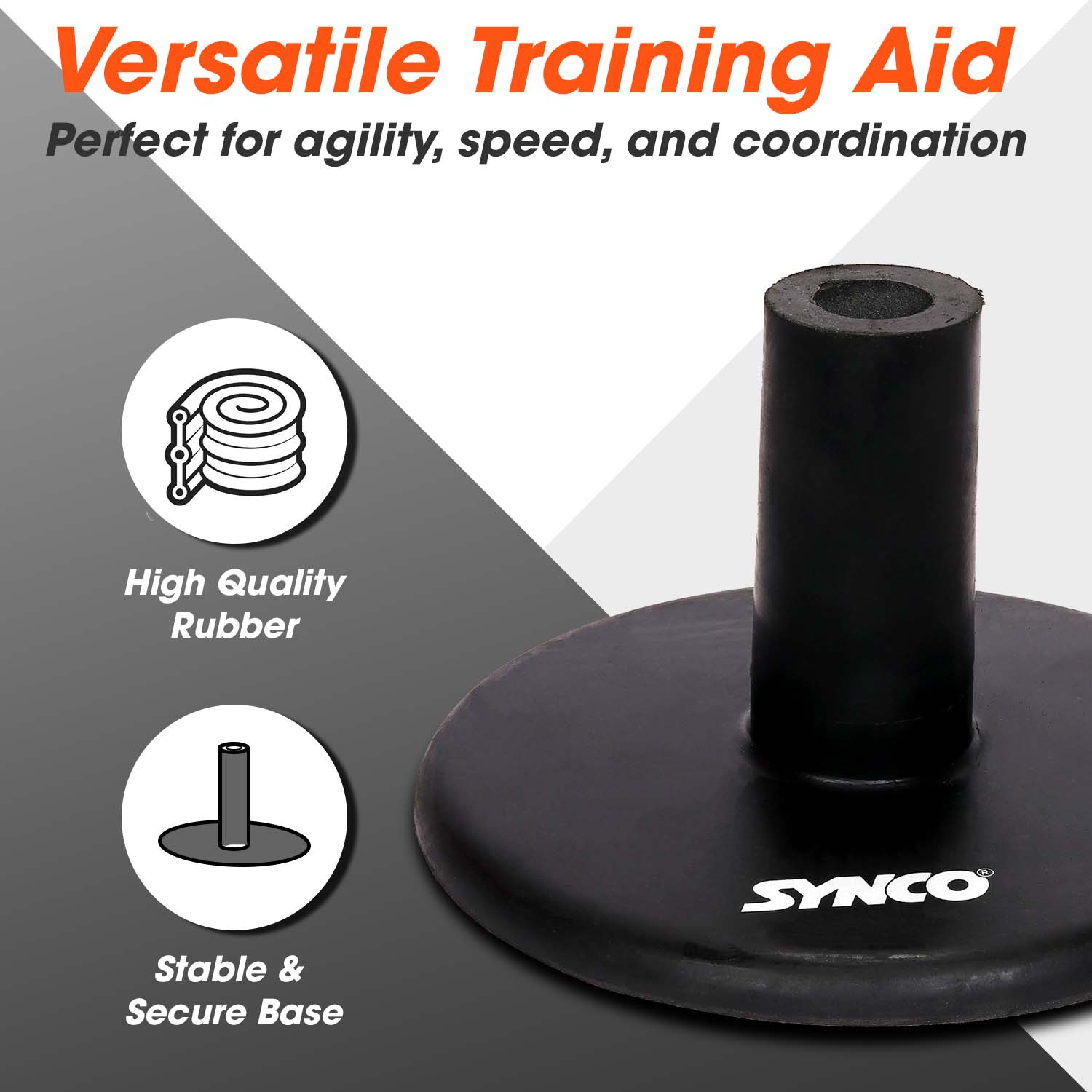Synco Rubber Base for Spiked Pole (1.5 kg) Black