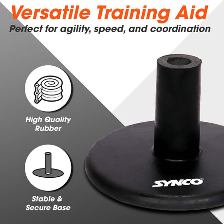 Synco Rubber Base for Spiked Pole (1.5 kg) Black