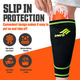 Synco Shin Guard Holder Compression Sleeves | Stretchable Lycra Fabric | 1 Pair, Black Color (Pack of 2)