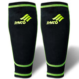 Synco Shin Guard Holder Compression Sleeves | Stretchable Lycra Fabric | 1 Pair, Black Color (Pack of 2)
