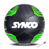 Synco Street Soccer Football | Rubberized Stitched Football | Training Soccer Ball | Suitable for Hard Ground |for boys/girls | Size 5 (Black)