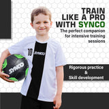 Synco Street Soccer Football | Rubberized Stitched Football | Training Soccer Ball | Suitable for Hard Ground |for boys/girls | Size 5 (Black)