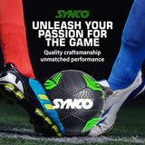 Synco Street Soccer Football | Rubberized Stitched Football | Training Soccer Ball | Suitable for Hard Ground |for boys/girls | Size 5 (Black)