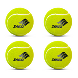 Synco Cricket Tournament Rubber Tennis Ball | Combo Pack of 4 | Color-Neon (Heavy Tennis Balls)