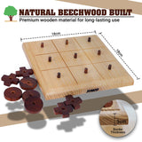 Synco Noughts & Crosses | Tic Tac Wooden Game | Natural Colour & Matte Finish | Gift for Friends & Family