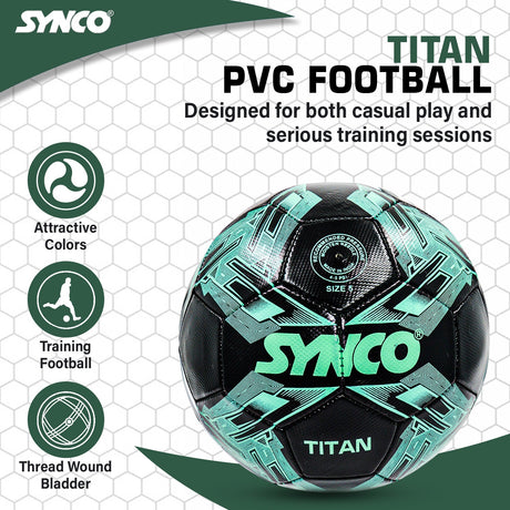 Synco Titan Football | Training Football | PVC Machine Stitched | Soccer Ball Size 5