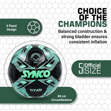 Synco Titan Football | Training Football | PVC Machine Stitched | Soccer Ball Size 5