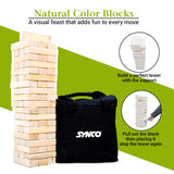 Synco Wooden Jumbo High Tower - Giant Tumbling Tower Game with Natural Pine Wood | Outdoor Garden/Indoor Game