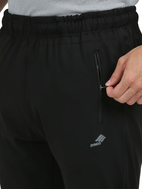 Synco Vogue Performance Trackpants For Men (Black)