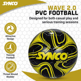 Synco Wave 2.0 Football | Training Football | PVC Machine Stitched | Soccer Ball Size 5