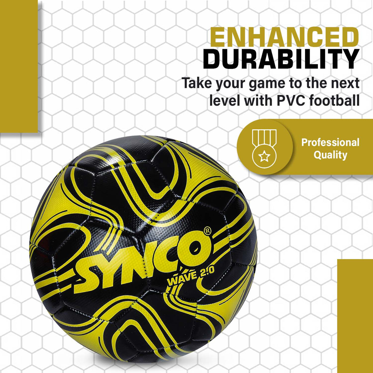 Synco Wave 2.0 Football | Training Football | PVC Machine Stitched | Soccer Ball Size 5