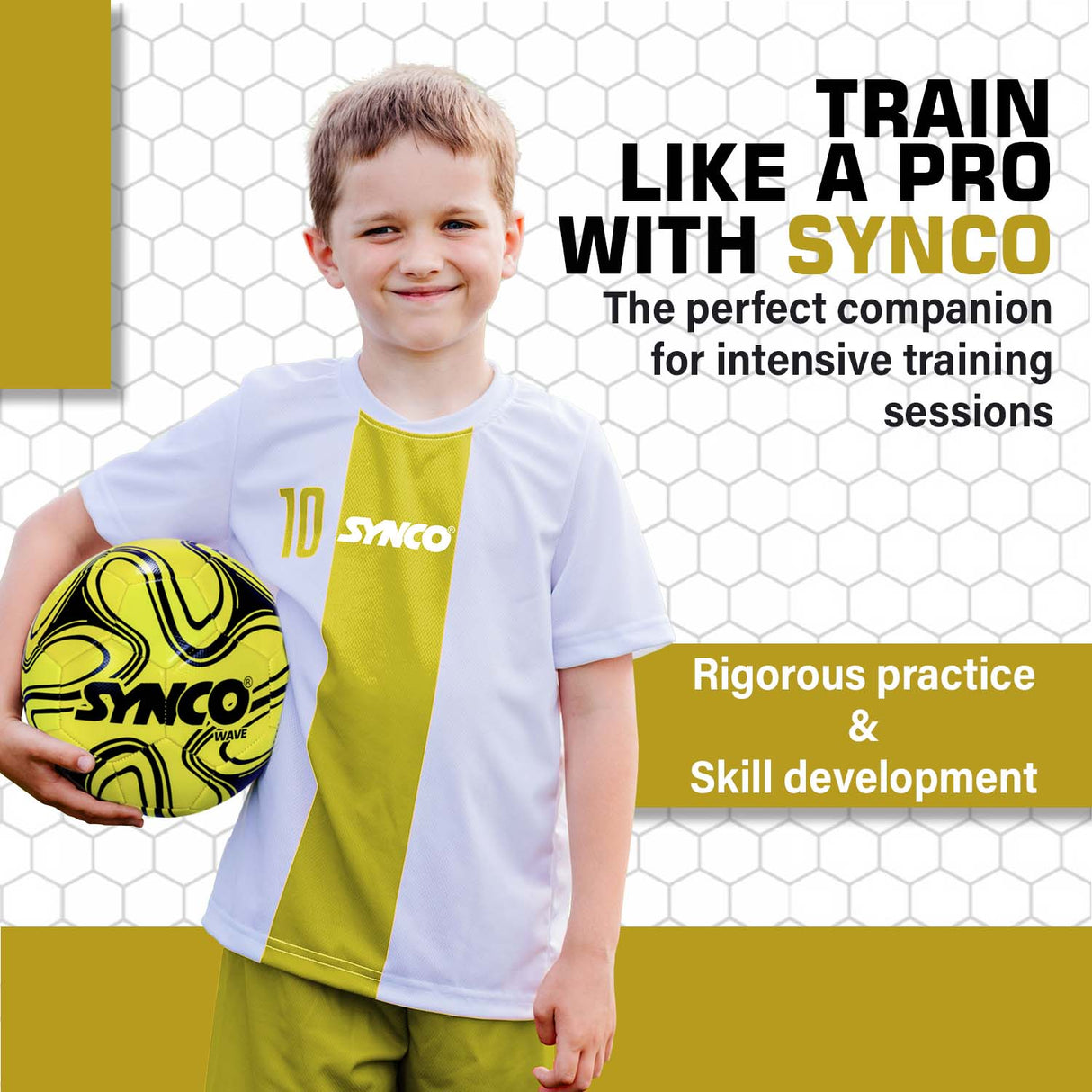 Synco Wave Football | Training Football | PVC Machine Stitched | Soccer Ball Size 5