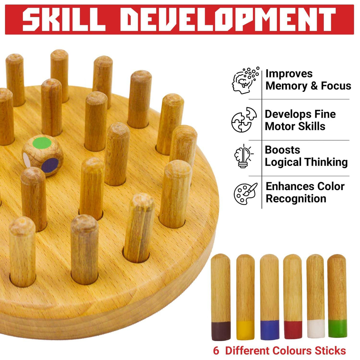 Memory Game - Colour Matching games (wooden) | Synco