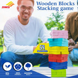 Synco Mini Tower | Wooden Tumbling Tower | Best Wooden Game for Children & Adults | Mini Wooden Block Set For Family Fun, Skill-Building Game Multicolor Blocks-54Pc