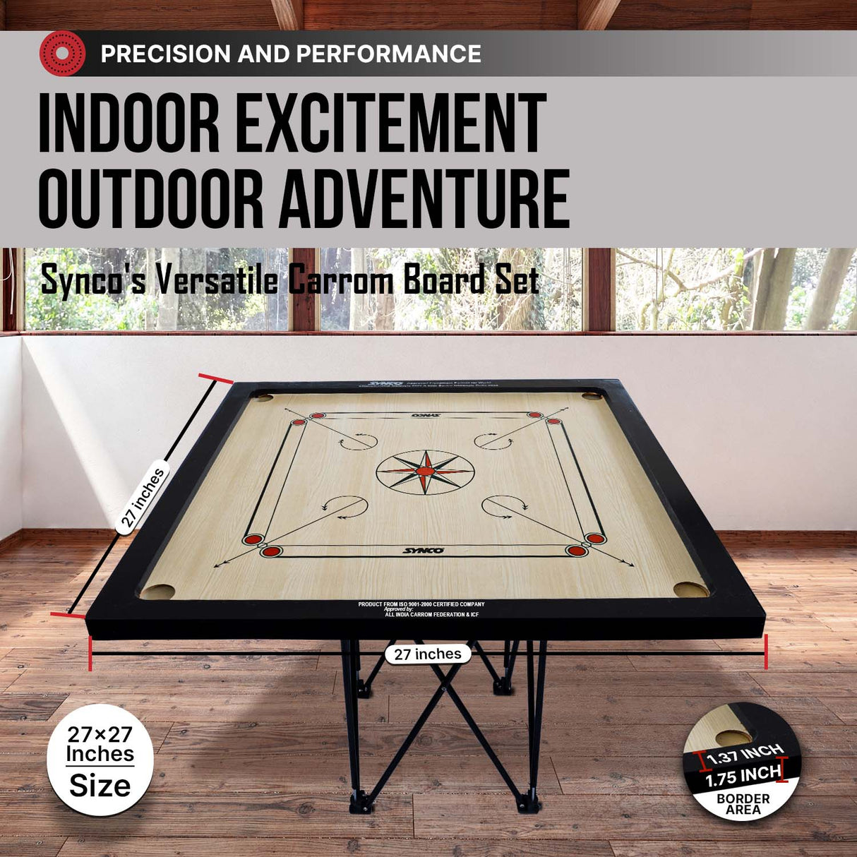 Synco 27 Inch Chakri Carrom Board for kids