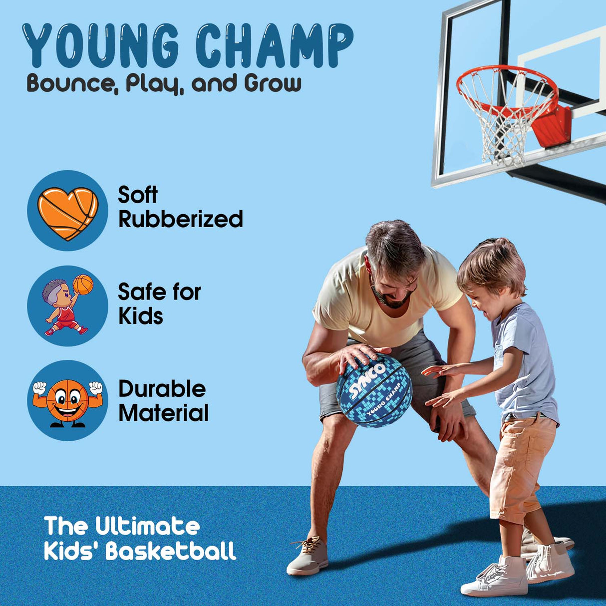 Synco Young Champ Basketball (Size-3) Blue