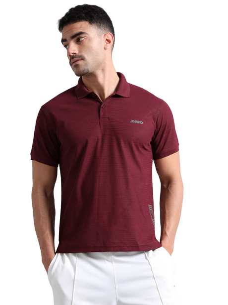 Synco Zen Polo Tshirt for Men(Maroon) - Sports Equipment