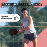 Synco Pickleball Paddle Set Carbonium Red | 1 Pickleball Rackets and 2 Pickleballs with Carry Bag | Fiberglass Lightweight Racket with Cushion Comfort Grip