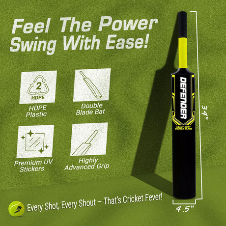 Synco Defender Plastic Cricket Bat - Double Blade (Heavy Duty)