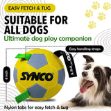 Synco Dog Football with Green Holding loops (Yellow) | size-3
