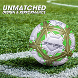 Synco Green Star Embossed Football | Professional Match Ball | TPU Machine Stitched | Size-5