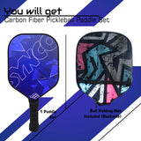 Synco Glory Carbon Fiber Pickleball Paddle | High Performance Pickleball Racket with Free Cover Bag