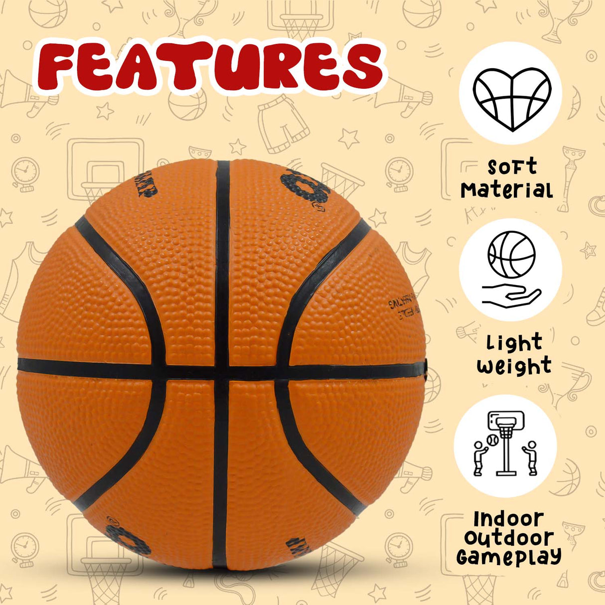 Synco Little Champ Basketball (Size-1) Orange