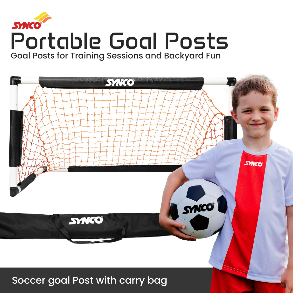 Football goal post for kids (4X2) - Soccer Net for Kids | Synco