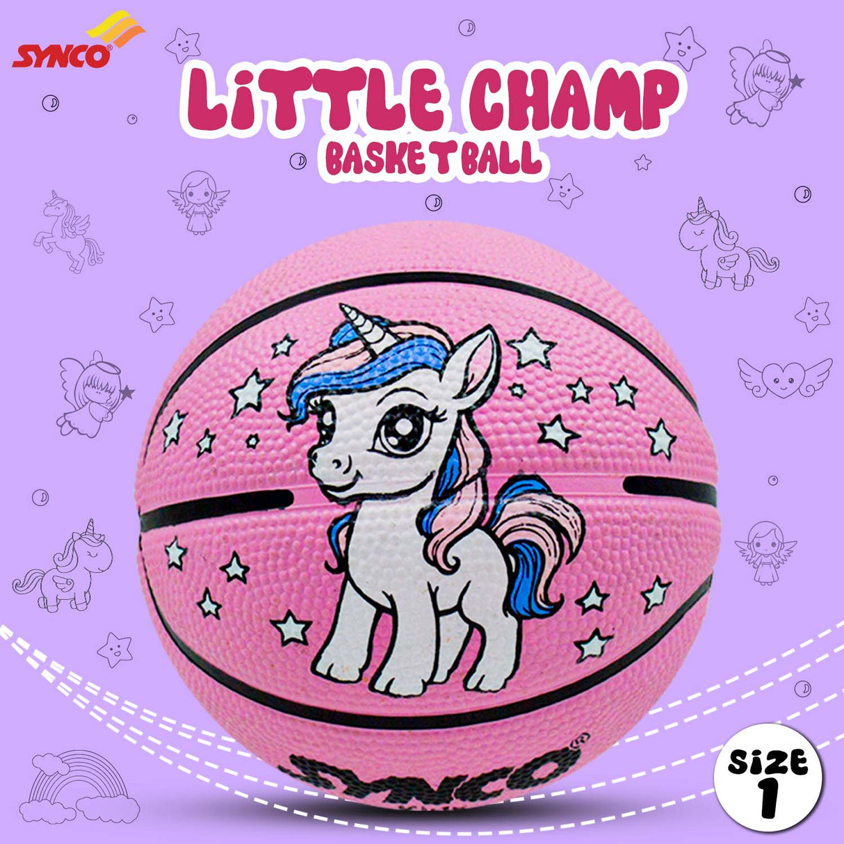 Synco Little Champ Basketball (Size-1) Pink