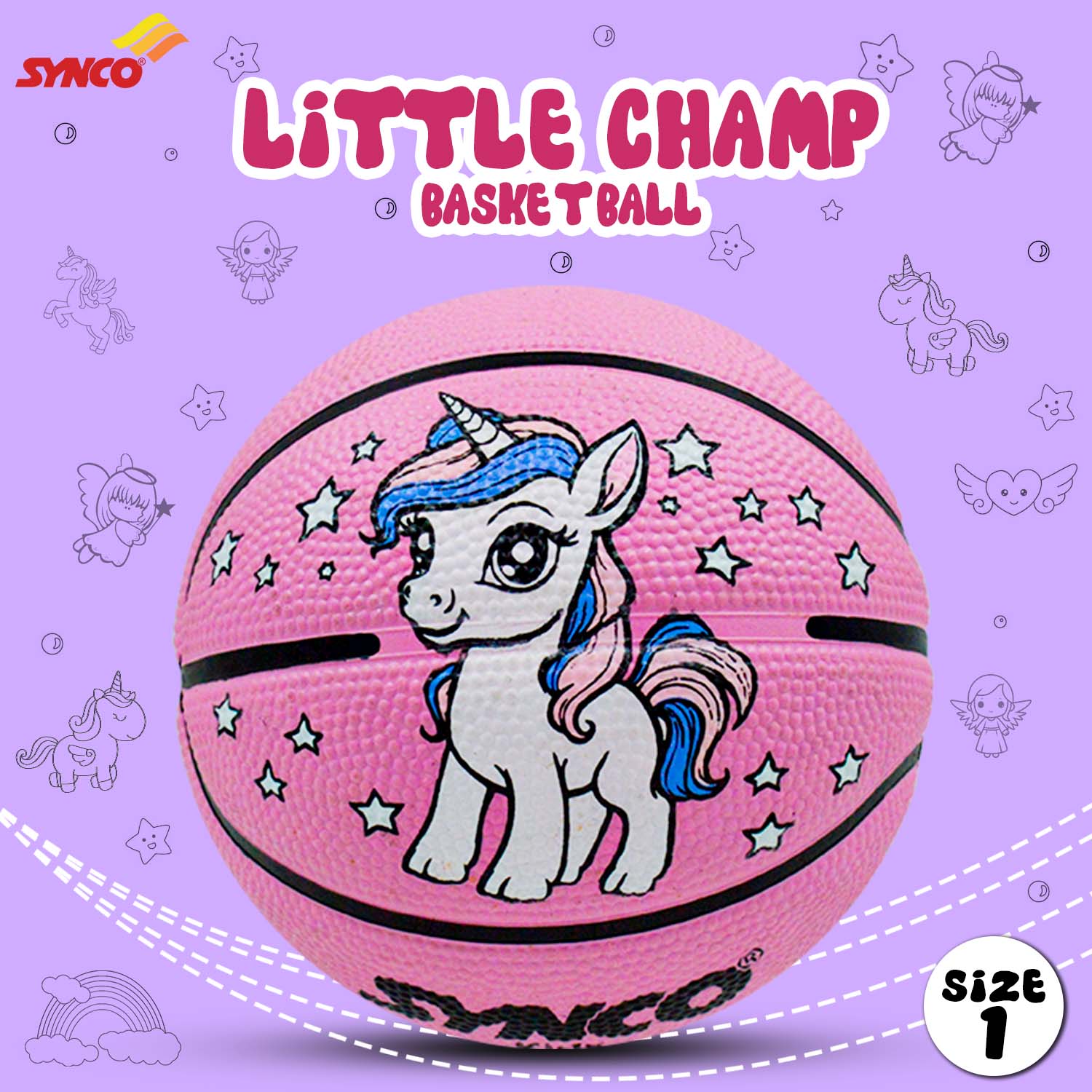 Synco Little Champ Basketball (Size-1) Pink